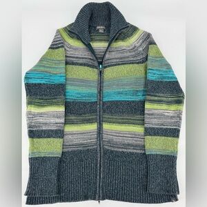 Eddie Bauer Women’s Zip Up Striped Sweater.